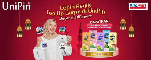 Gratis Ultra Milk setiap Top Up Game di UniPin dan Bayar di Alfamart!